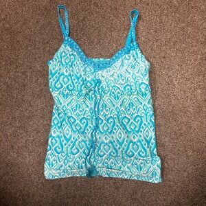 Beach House Womens‎ Turquoise Ikat Tankini Swim Top H92810 Size 10